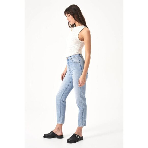 Rollas Dusters High Rise Slim Jeans Old Stone Light Wash Denim Cotton Size 28 - Picture 3 of 16